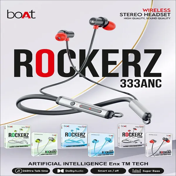 BOAT ROCKERZ 333 ANC WIRELESS NECKBAND