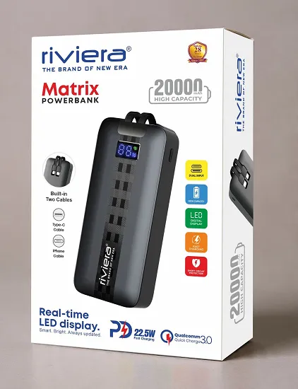 RIVIERA MATRIX SERIES 20000MAH POWER BANK