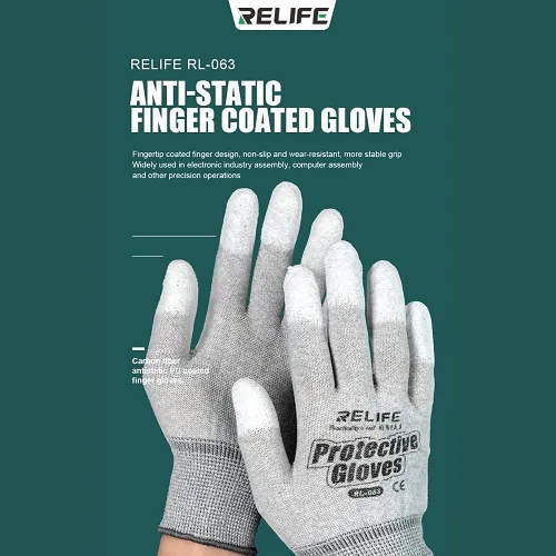 RELIFE RL-063 ANTI-STATIC FINGER COATED GLOVES
