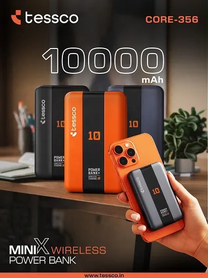 TESSCO MINI X CORE 356 10000MAH WIRELESS POWER BANK 1 YEAR WARRANTY