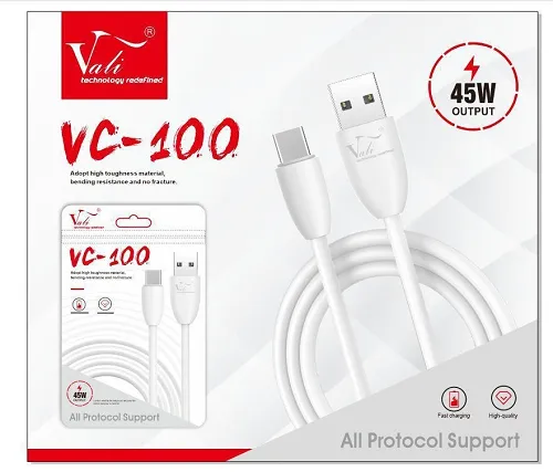 VALI VC- 100 TYPE- C 45W FAST CHARGING DATA CABLE