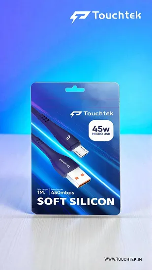 NEW TOUCHTEK 45W MICRO (V8) USB SOFT SILICONE DATA CABLE