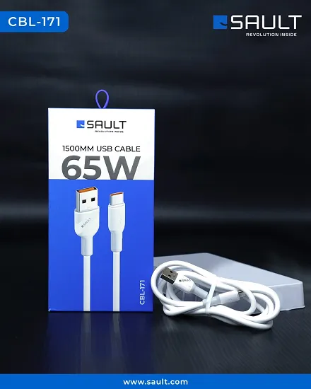 NEW SAULT CBL - 171 1.5M 65W TYPE - C SILICONE DATA CABLE
