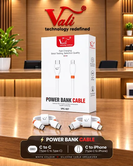 NEW VALI VPC-007 C TO IPHONE POWER BANK CABLE FAST CHARGING